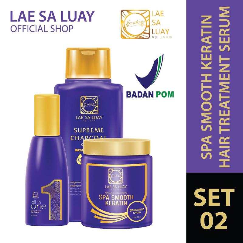 BPOM Lae Sa Luay Paket 3 In 1 Super Smooth Hair Masker Shampoo Serum 1