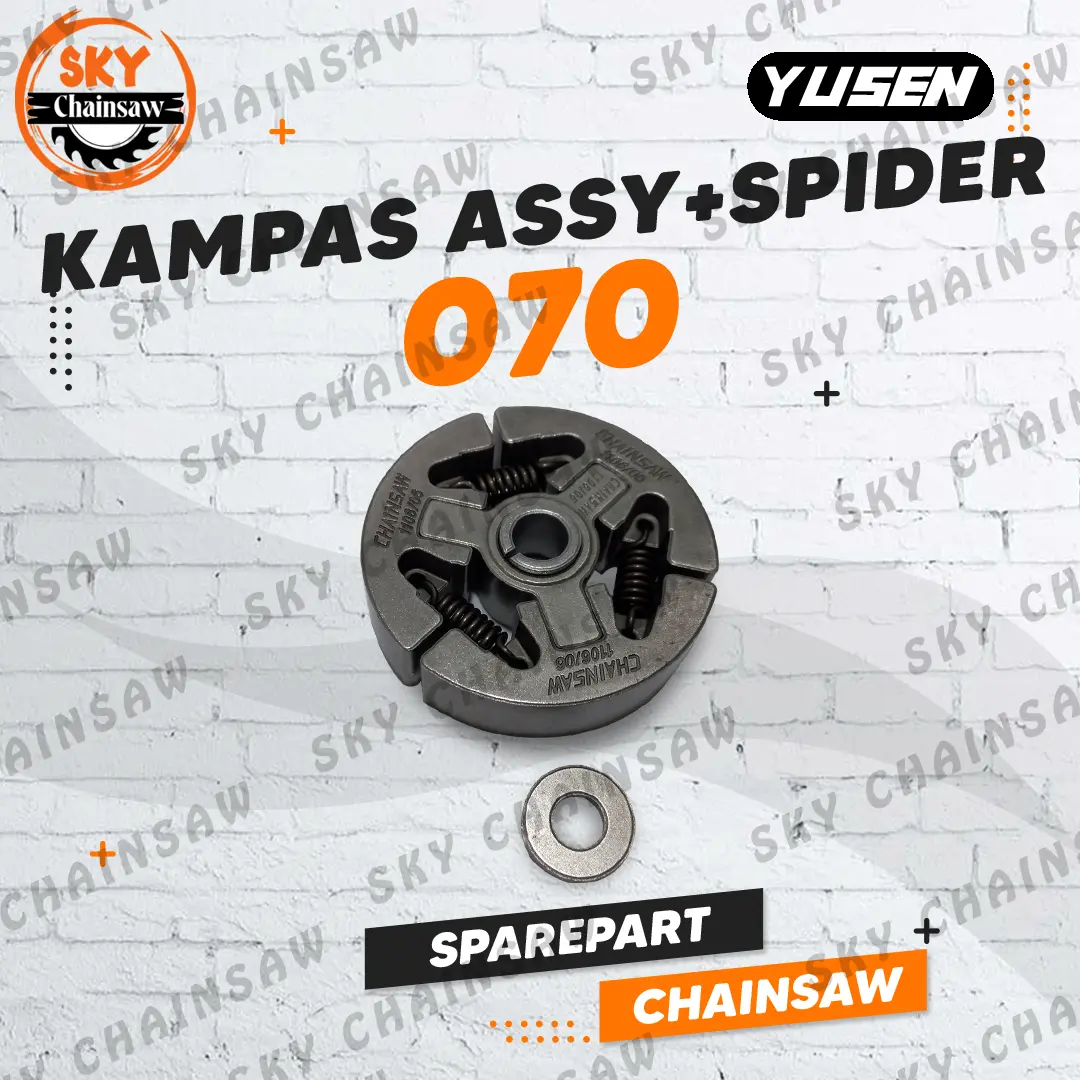 Sparepart Chainsaw Kampas Assy + Spider 070 Senso Sinso Gergaji Yusen