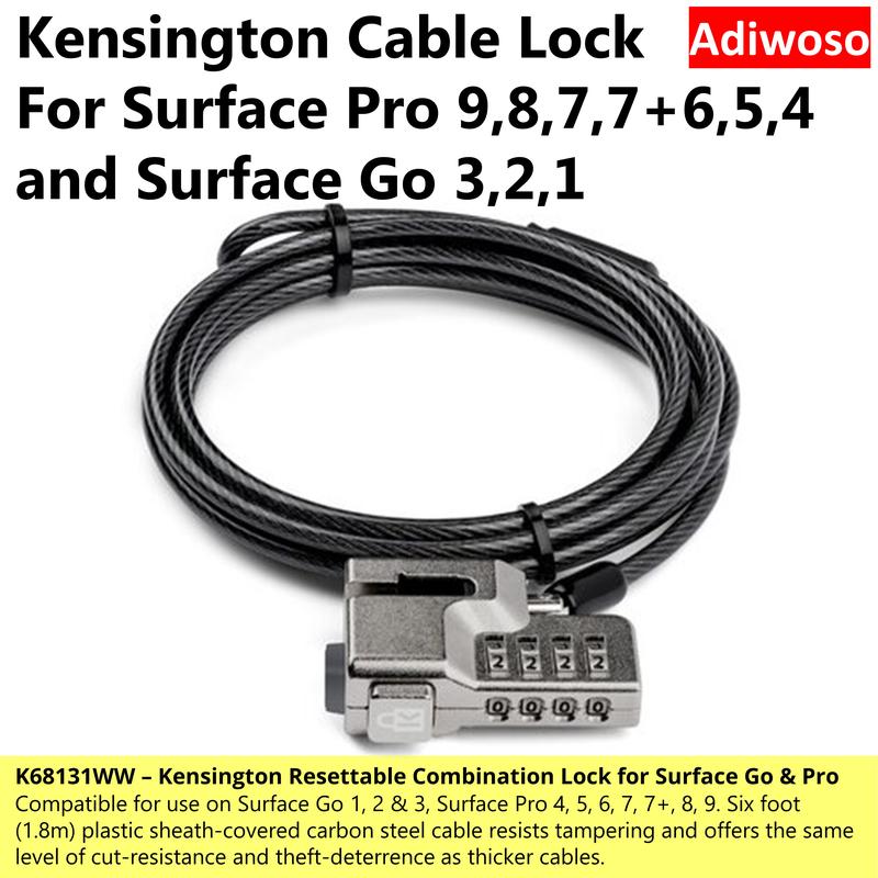 Kensington Cable Lock for Microsoft Surface - Shop | Tokopedia