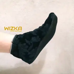 Kaos kaki Wanita untuk Umroh Tawaf Haji antislip musim dingin tebal hangat Hitam Coklat Putih Lembut Pendek Dewasa Unisex