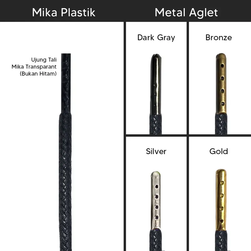 Tali Sepatu Bahan Lilin Panjang 100cm (Round Waxed Shoelaces) 1