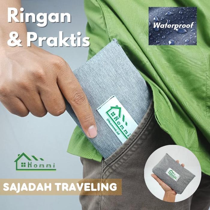 Gambar Sajadah Travel Saku Waterproof Traveling Free Pouch 60x100Cm - Grey dari Khaulaa Store Kota Tangerang Selatan Tokopedia
