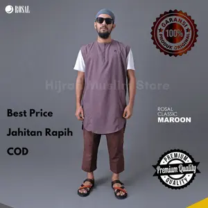 Baju Muslim Kaos Kurta Rompi Sholat Solat Pria Rosal M XXXL Jumbo COD