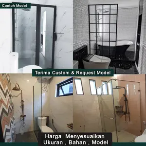 Kaca Sekat Kamar Mandi / Partisi Shower / Penyekat Kamar Mandi Custom