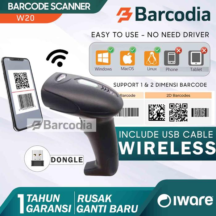 Gambar 2D WIRELESS BARCODE SCANNER IWARE ULT-W20 (QR-CODE, E-FAKTUR, PDF417) dari Barcodia Kota Administrasi Jakarta Pusat Tokopedia