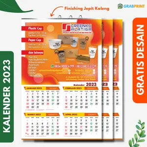 Kalender Dinding 2026 Custom 3 Lembar Jumbo Cetak Murah Gratis Desain