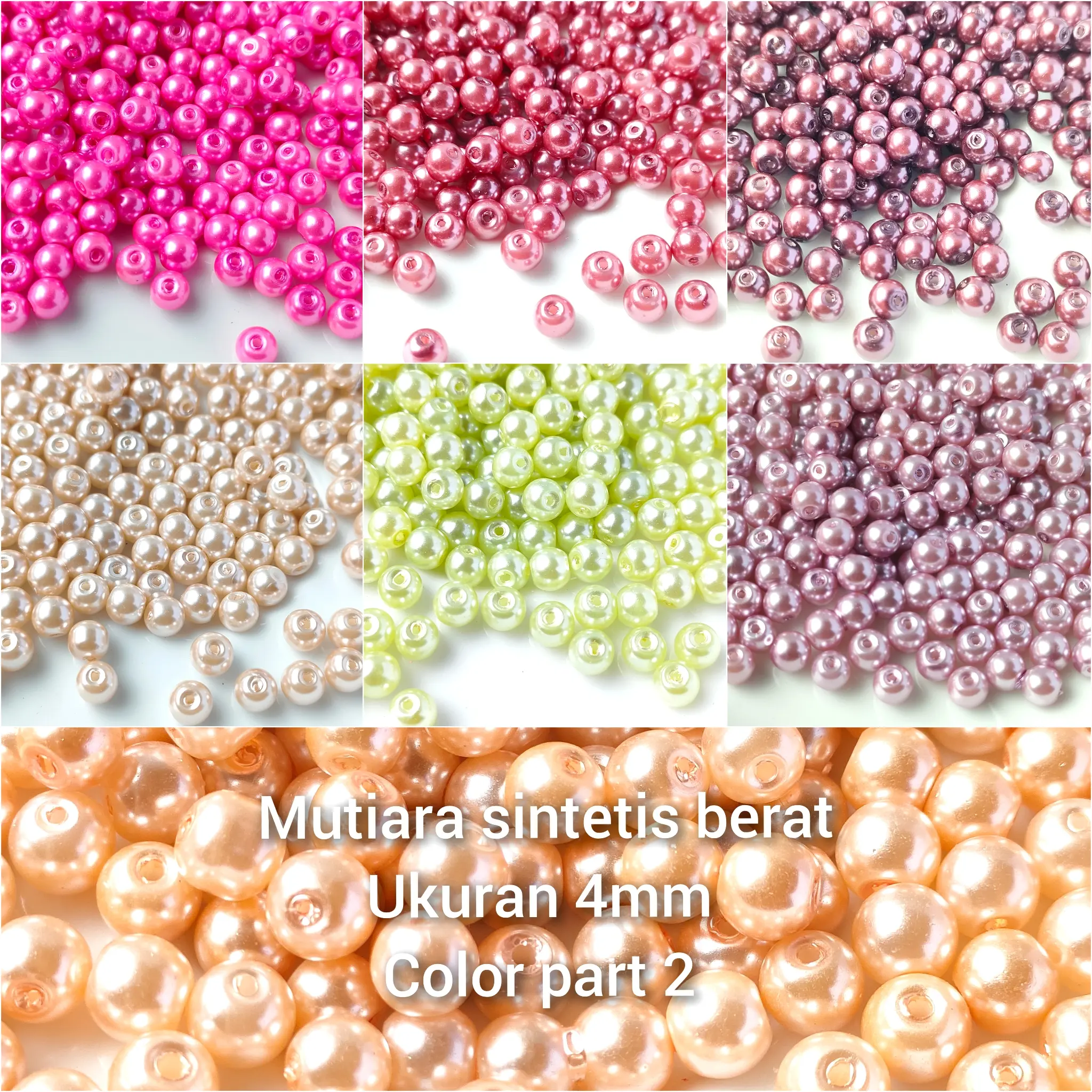 mutiara sintetis berat mutiara manik Mote uk 4mm per 10 gram part 2 manik  manik payet manik  manik  pasir gelang  diy  manik  set banel
