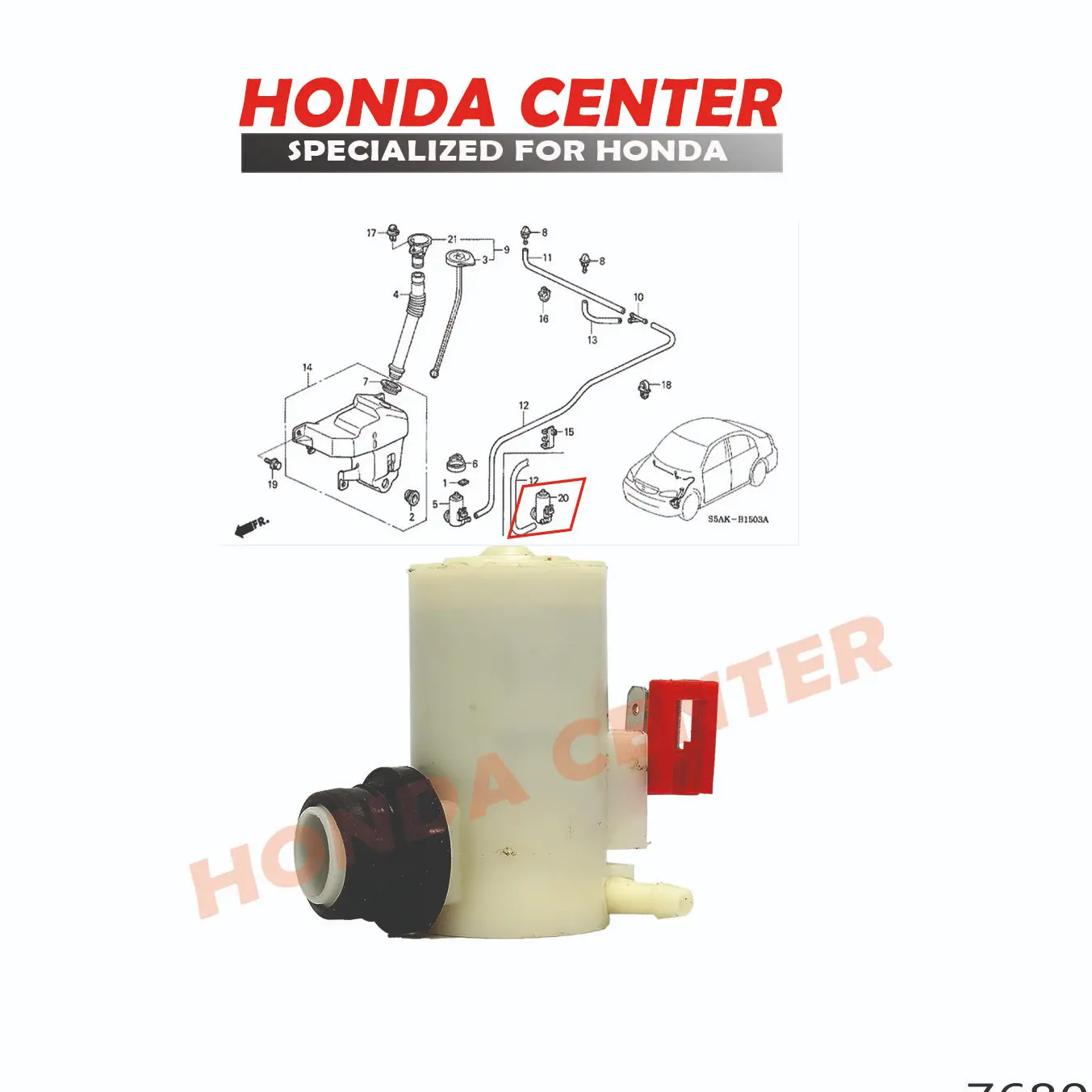 MOTOR WASHER WIPER TABUNG WIPER CIVIC ACCORD JAZZ CITY CRV STREAM
