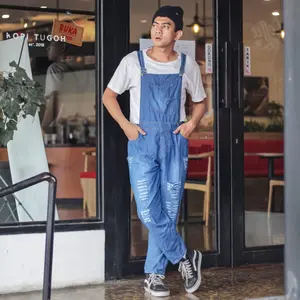 BAJU CELANA KODOK OVERALL JUMPER PRIA WANITA JEANS RIPPED SOBEK ROBEK