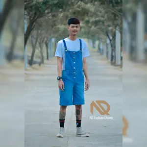 BAJU CELANA OVERALL JUMPER JEANS JINS DENIM TEBAL PENDEK PRIA COWOK