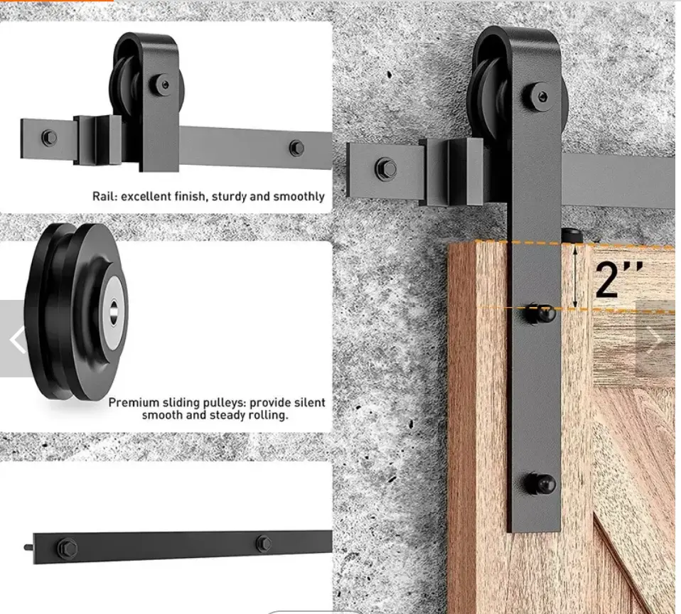 Pintu Geser Barn Door Sliding Besi Rel Pintu Geser Door Track 2 Meter