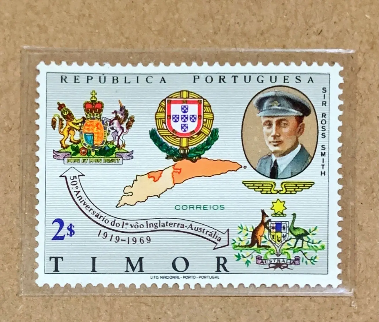 PRANGKO TIMOR 1969 50th FIRST ENGLAND TO AUSTRALIA FLIGHT. 1V SET. MNH