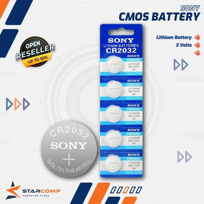 Gambar Baterai CMOS SONY CR2032 3v Lithium untuk PC Komputer BATTERY Motherboard Jam Tangan Calculator - 1 Unit dari Starcomp Semarang Kab. Banyumas Tokopedia