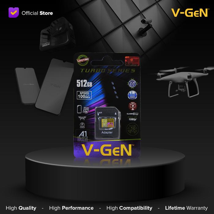 Gambar Micro SD Class 10 Turbo 512GB V-GeN MicroSD Class10 512 GB VGEN ORI dari Semua V-GeN Kab. Tangerang Tokopedia