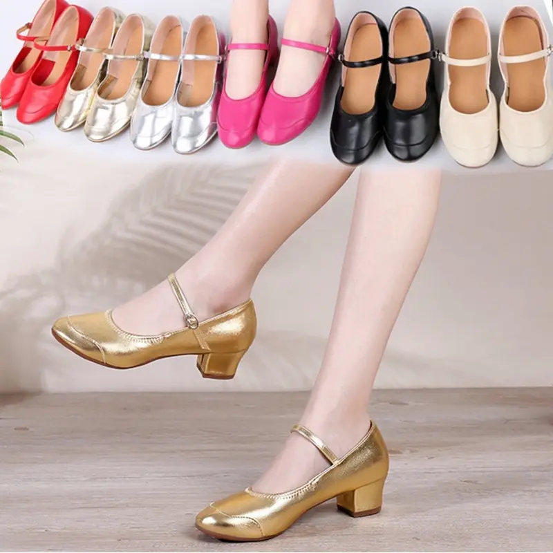 Sepatu dance wanita Sepatu Wanita sepatu dansa Sepatu hak 4cm