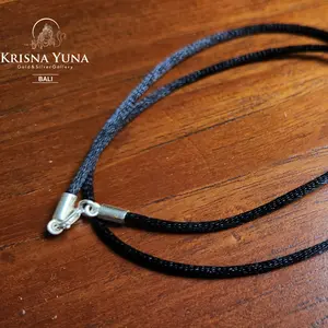 Silk Necklace with Silver Lock