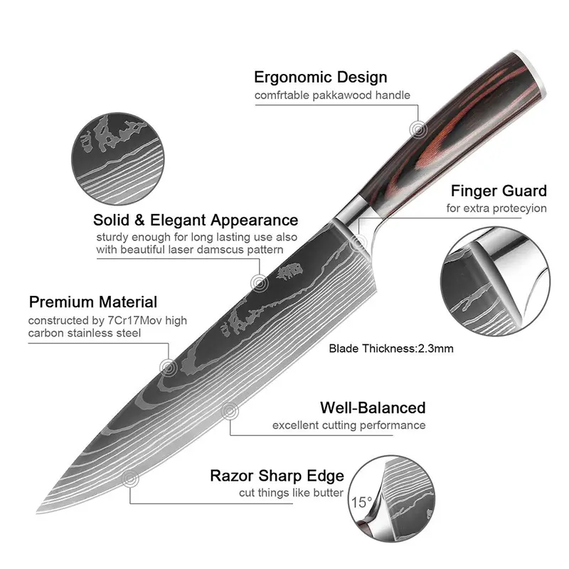 Pisau Dapur Jepang Super Tajam Chef Knife 5
