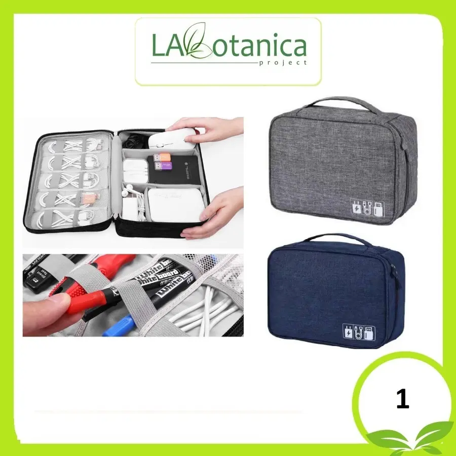 TRAVEL POUCH ORGANIZER CABLE GADGET BAG TAS KABEL CHARGER WATERPROOF