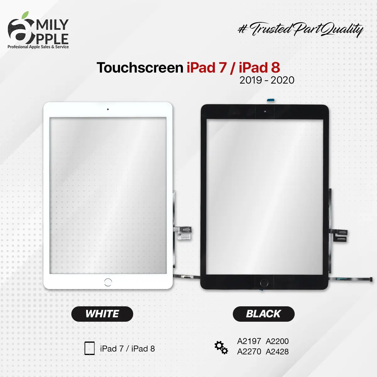 Touchscreen TS Ipad 8 10.2 2020 A2270 A2428 A2429 A2430
