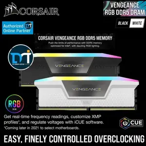 Corsair Vengeance RGB DDR5 32GB (2x16GB) 6400MHz DRAM - Dual Channel KIT Memory PC Desktop Gaming
