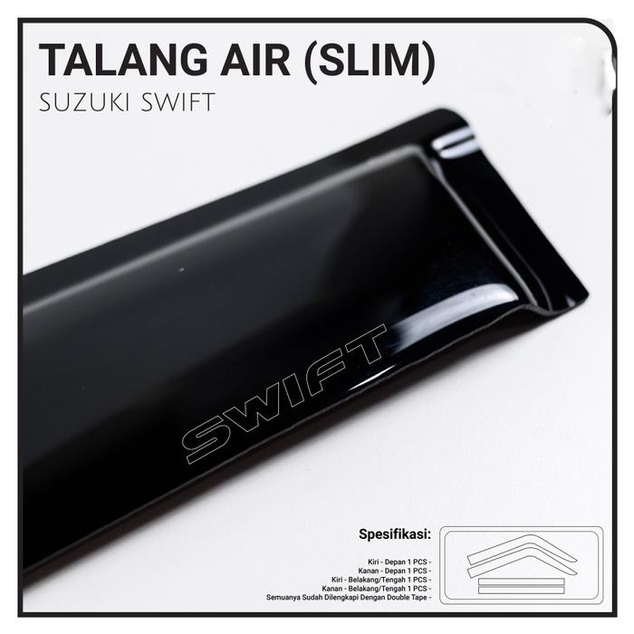 Gambar Talang Air Pintu Mobil Suzuki Swift Lama Model Slim Akrilik Hitam dari HS VARIASI Car Accessories Kota Surakarta Tokopedia
