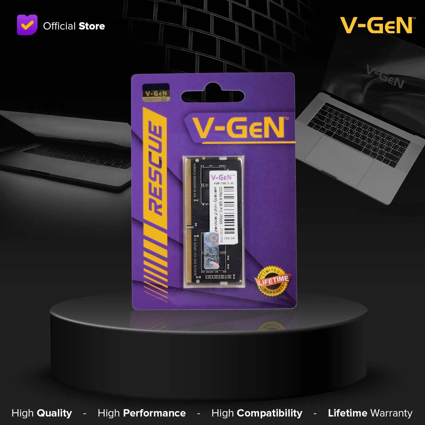 SODIMM DDR4 8GB PC-17000/2133 Mhz RAM Laptop/Notebook V-GeN RESCUE