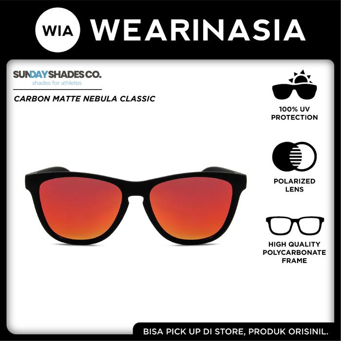 Gambar Sunday Shades Carbon Matte Nebula Classic Sunglasses 100% UV Unisex dari WIA OFFICIAL Kab. Tangerang Tokopedia