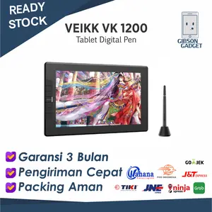 VEIKK VK1200 VK 1200 Drawing Tablet Graphic Monitor Passive Pen Gambar Screen Layar