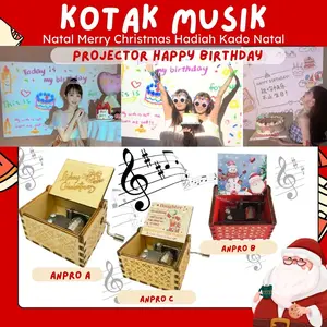 Kotak Musik Anpro Wooden Vintage Music Box Souvenir Kado Elegan Antik