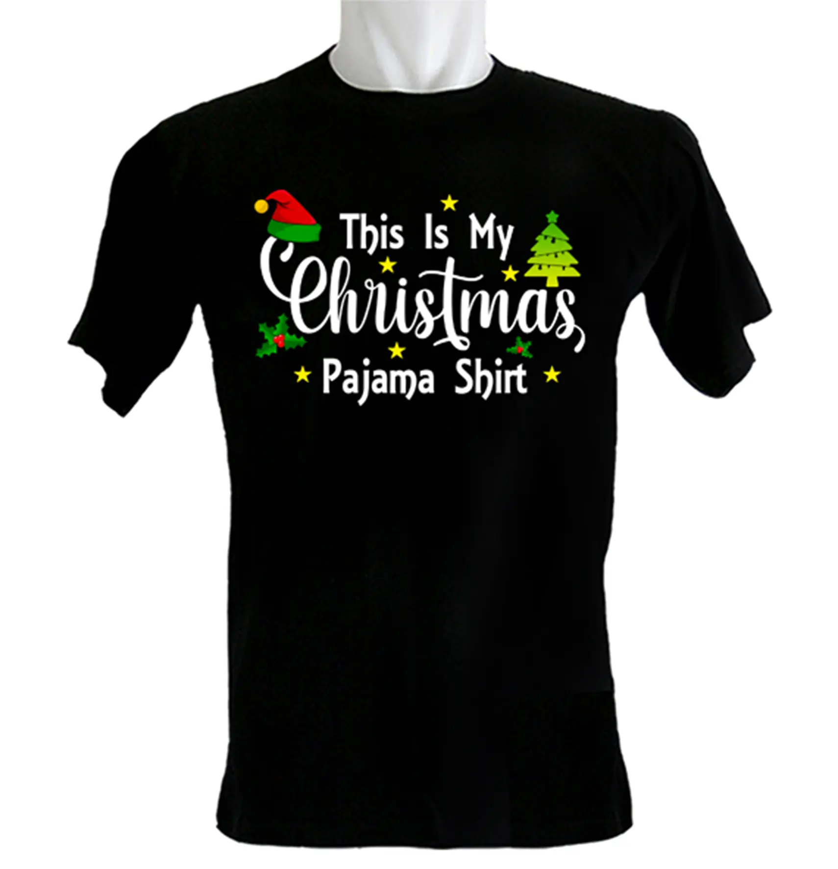 Kaos This Is My Christmas Pajamas Shirt Katun O-Neck