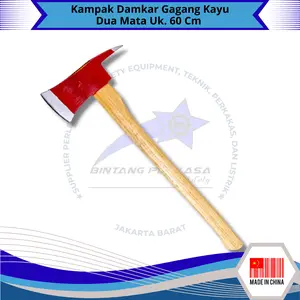 Kampak Damkar Gagang Kayu Dua Mata Uk. 60 Cm