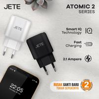 Gambar JETE Charger Dual USB Output 2.1A Atomic 2 - Garansi Resmi 2 Tahun - Black, Kabel Type C dari Doran Gadget Official Kab. Sidoarjo 2 Tokopedia