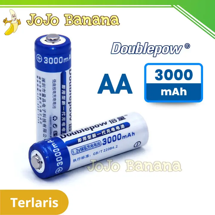 AA 3000 mAh DoublePow Baterai Cas Charge Charger Battery Rechargeable 0
