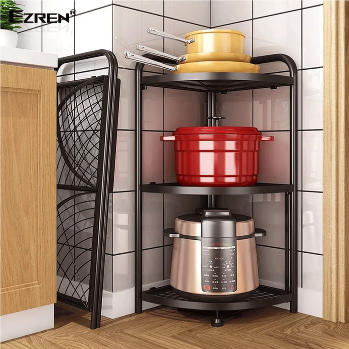 Gambar Ezren EZ-0169 Rak Kamar Mandi Rak Sudut 3 Susun Dapur Caoting Iron dari House Sparepart Kab. Tangerang Tokopedia