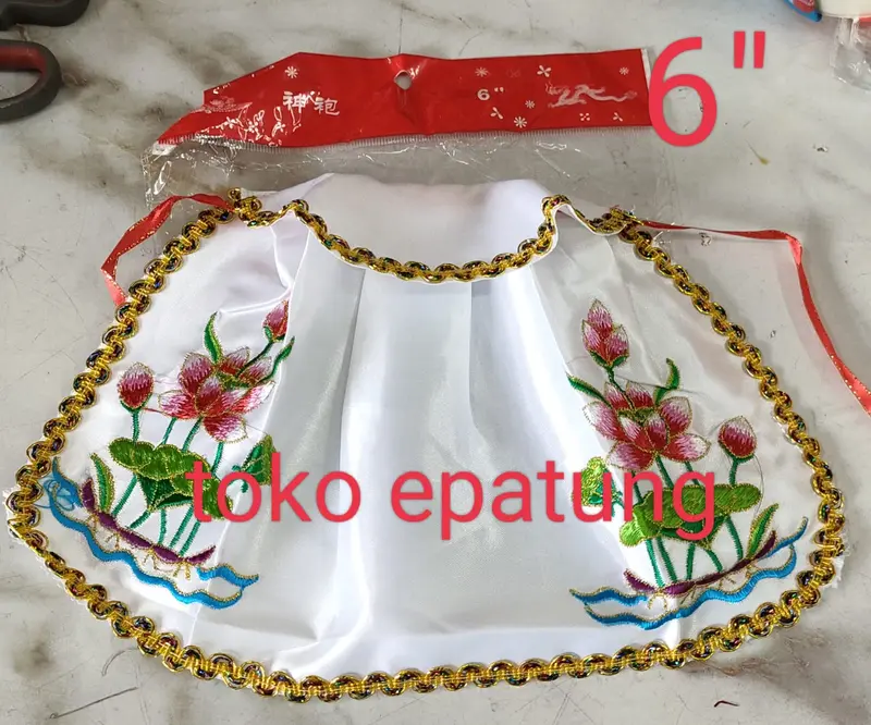 Jubah Rupang / Baju patung kwan im - Teratai - bordir - 6 Inch - gl 1