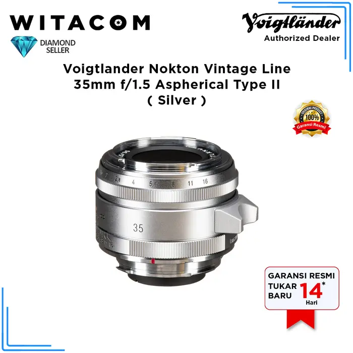 Gambar Lensa Voigtlander 35mm f1.5 Nokton Vintage Line Aspherical Type II - Hitam dari Witacom Kota Administrasi Jakarta Pusat 3 Tokopedia