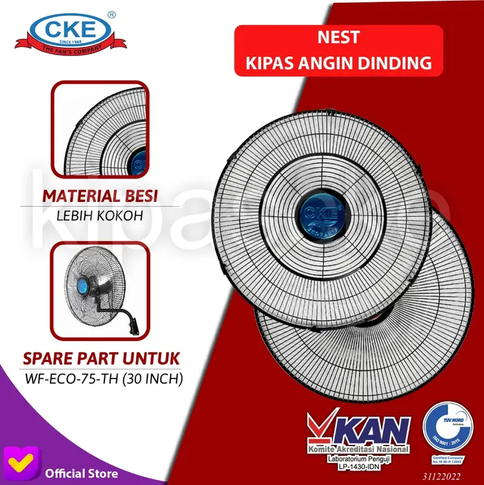 Gambar CKE WALL FAN WF-ECO-75-TH 30 Inch Kipas Angin Dinding Tembok Sparepart - Kapasitor dari Kipas Online CKE Kota Administrasi Jakarta Barat 5 Tokopedia