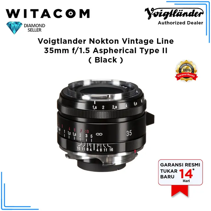 Gambar Lensa Voigtlander 35mm f1.5 Nokton Vintage Line Aspherical Type II - Hitam dari Witacom Kota Administrasi Jakarta Pusat 2 Tokopedia