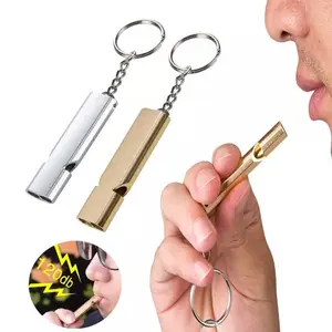 Gantungan Kunci Peluit 2 Lubang Aluminium Survival Whistle Tools