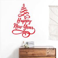 Gambar Stiker Dekorasi Happy New Year Selamat Tahun Baru Sticker Dinding Kaca - Medium, Putih dari LANCARI Kota Administrasi Jakarta Pusat 3 Tokopedia