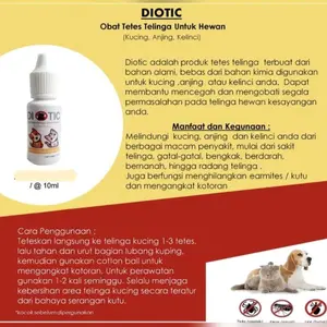 Diotic 10 ml, obat tetes telinga hewan