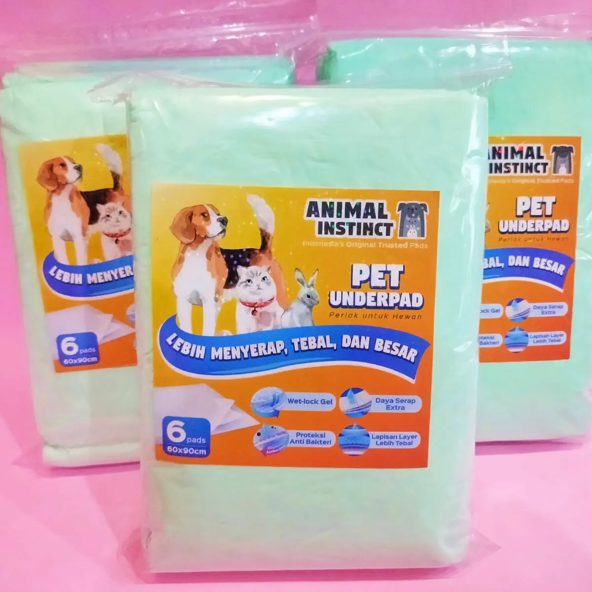 Underpad 60x90cm, toilet training pet per pack (6 pcs)