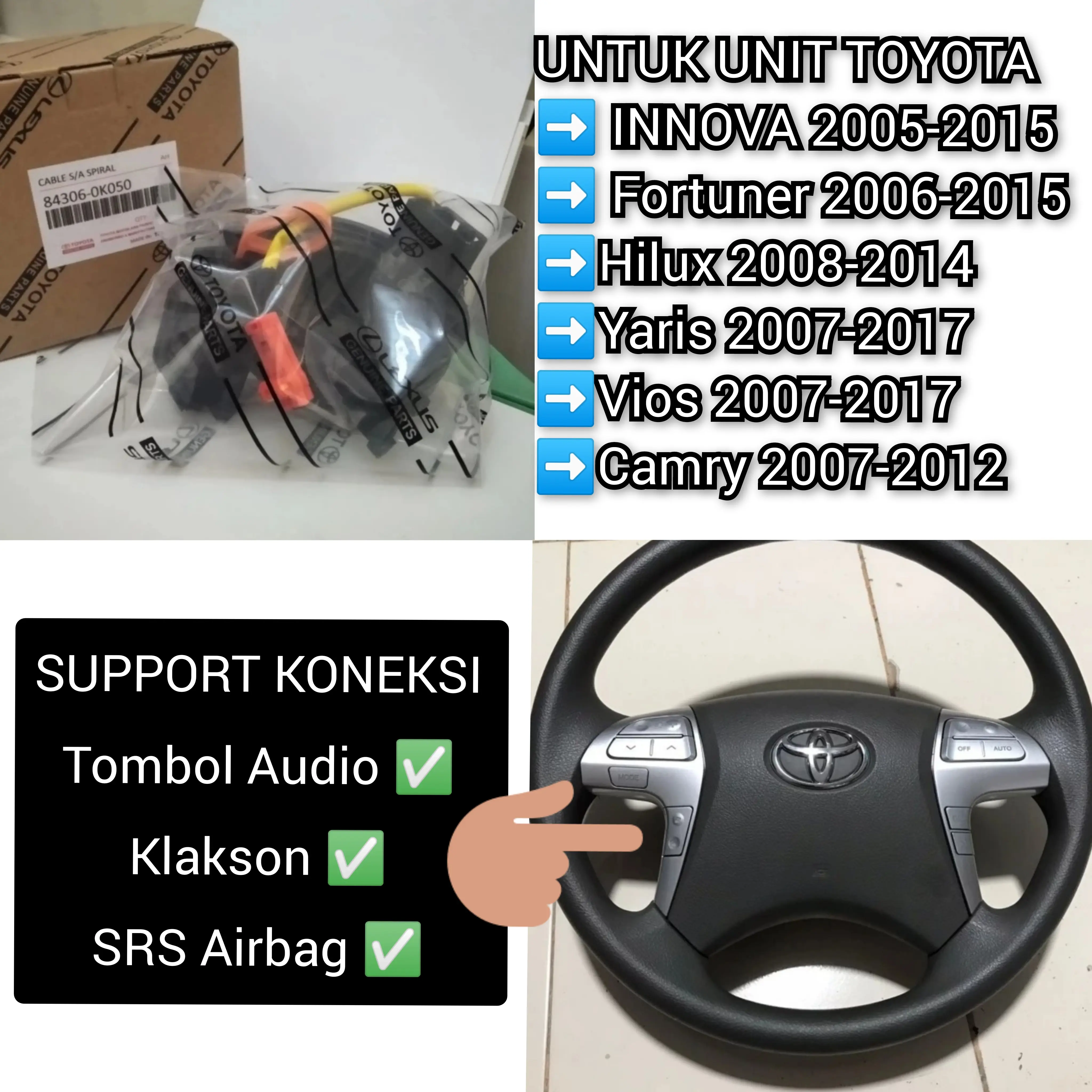 Kabel Spiral Vios Yaris Innova Hilux Camry Fortuner