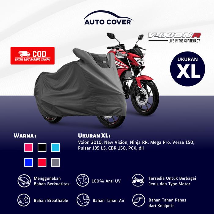 Gambar Autocover Cover Sepeda Motor Yamaha Vixion R Body Superior Extreme - Hitam, Superior dari OfficialAutoCoverIndonesia Kab. Bandung Tokopedia