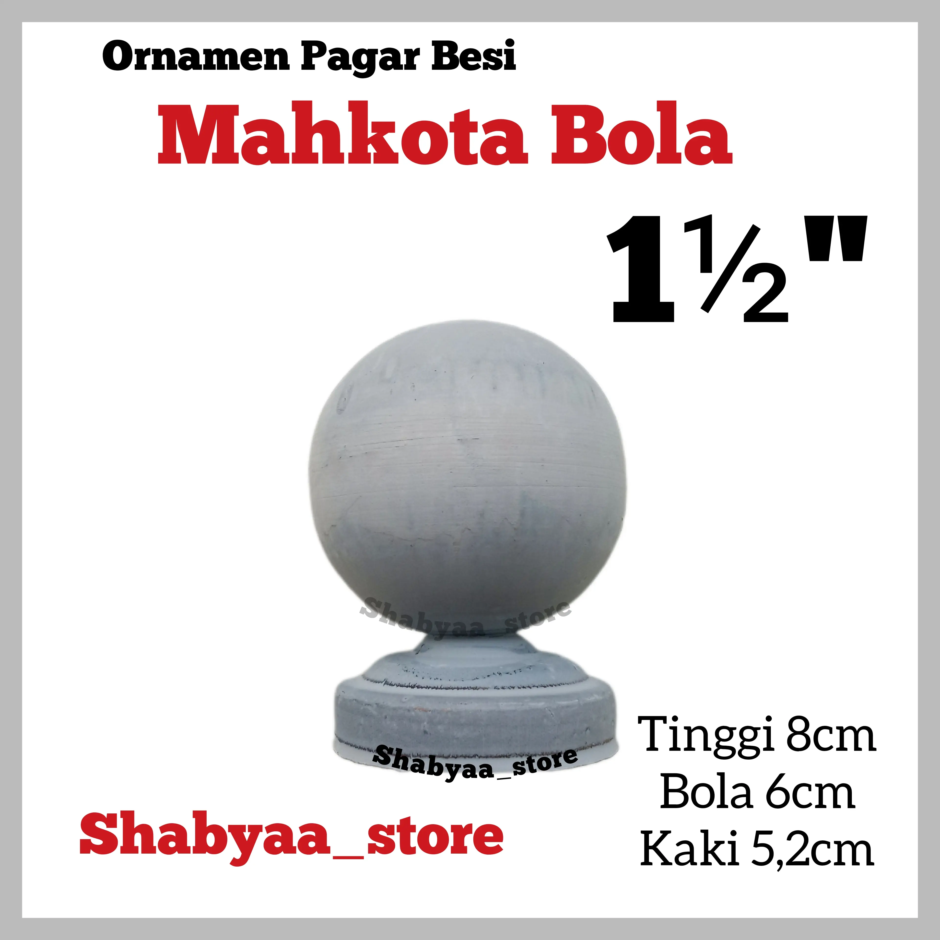 Mahkota bola 11/2 inch ornamen aksesoris pagar