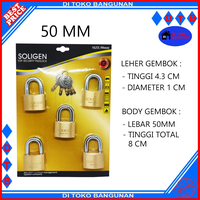 Gambar Gembok Master Key SOLIGEN 5 pcs Kuningan 40 50 60 mm dari Di Toko bangunan Kota Administrasi Jakarta Utara 3 Tokopedia