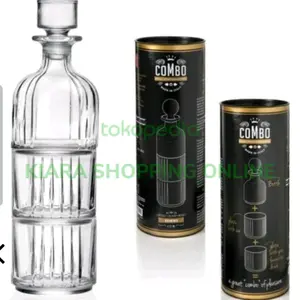 Decanter set 3pcs whisky Crystal RCR italy