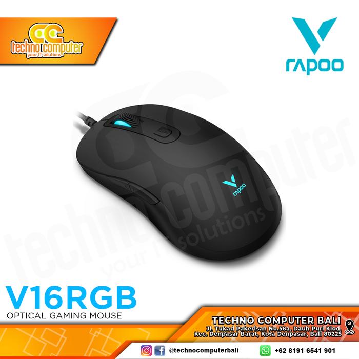 Gambar MOUSE RAPOO V16RGB Gaming Optical Mouse - Gaming Mouse dari Techno Computer Bali Kota Denpasar Tokopedia