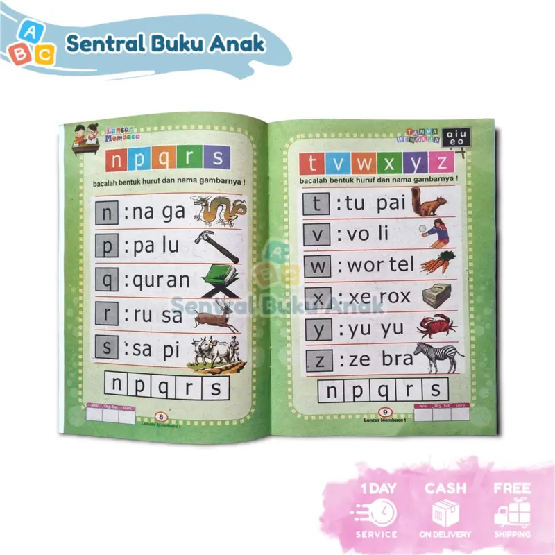 Lancar Membaca Tanpa Mengeja Full Color (Jilid 1-6) - untuk PAUD TK 1