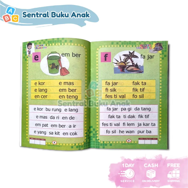 Lancar Membaca Tanpa Mengeja Full Color (Jilid 1-6) - untuk PAUD TK 3